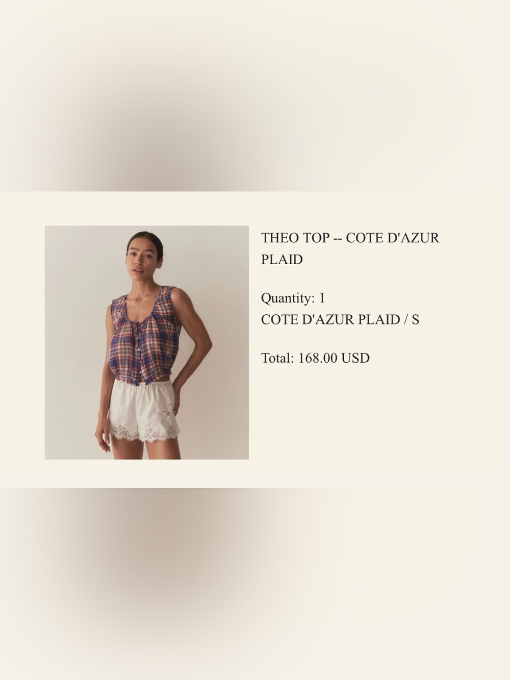 Doen plaid top - Picture 4 of 4